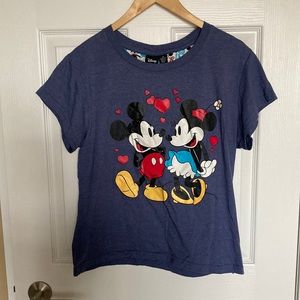 Disney Parks, Mickey and Minnie Love Tshirt, Size L, Blue, NWOT